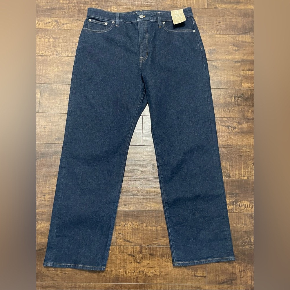 NWT Madewell Size 32 Curvy 90s Straight Leg Denim Jeans Dark Wash Flattering